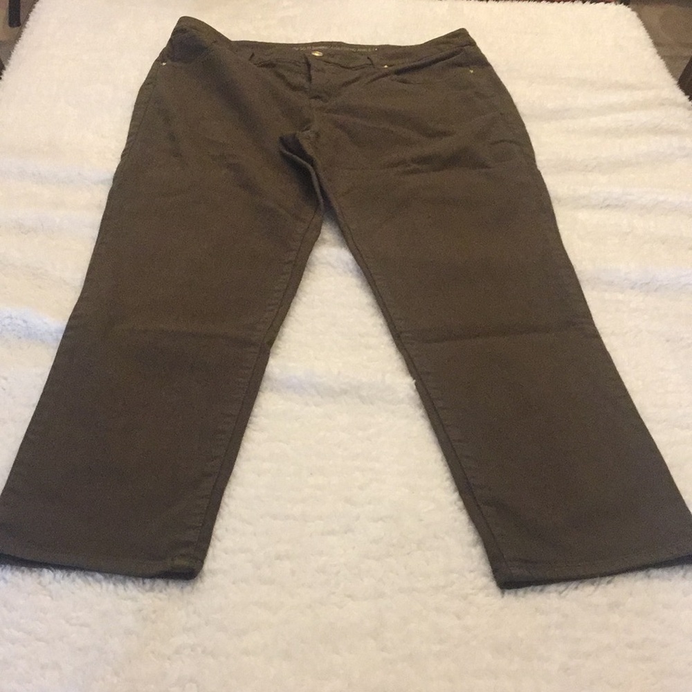 Chico’s Dark olive denim ankle jeans